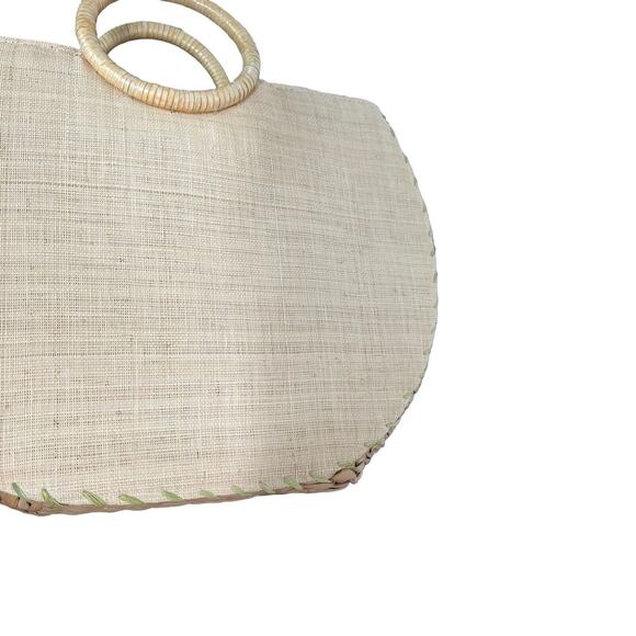 Straw Floral Giraffe Safari Woven Boho Large Purse Handbag bag - Picture 11 of 12